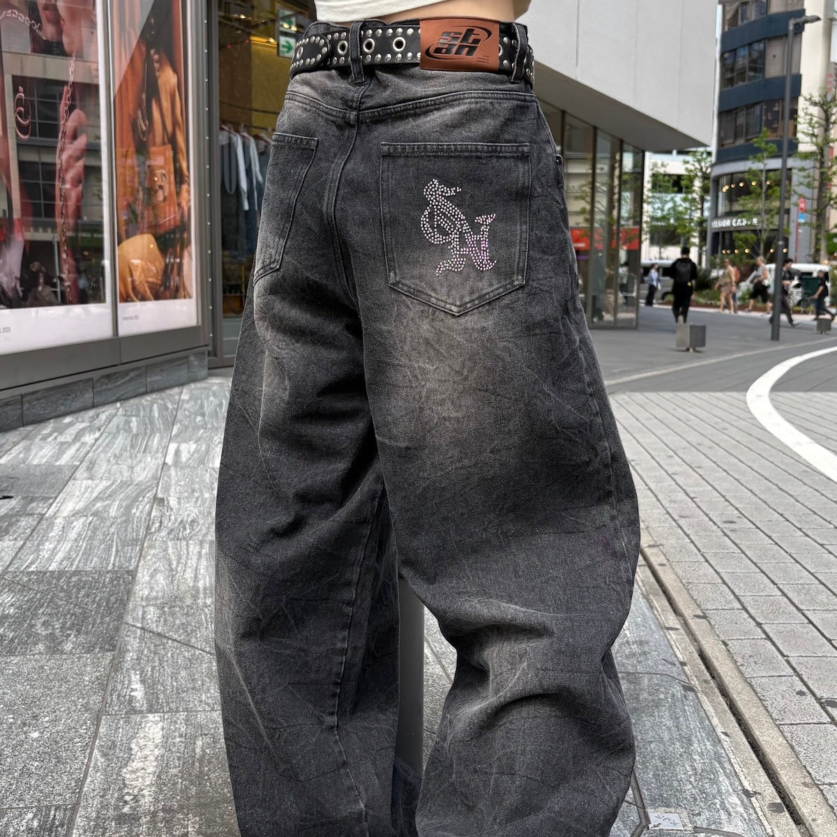 STAN rhinestorne denim