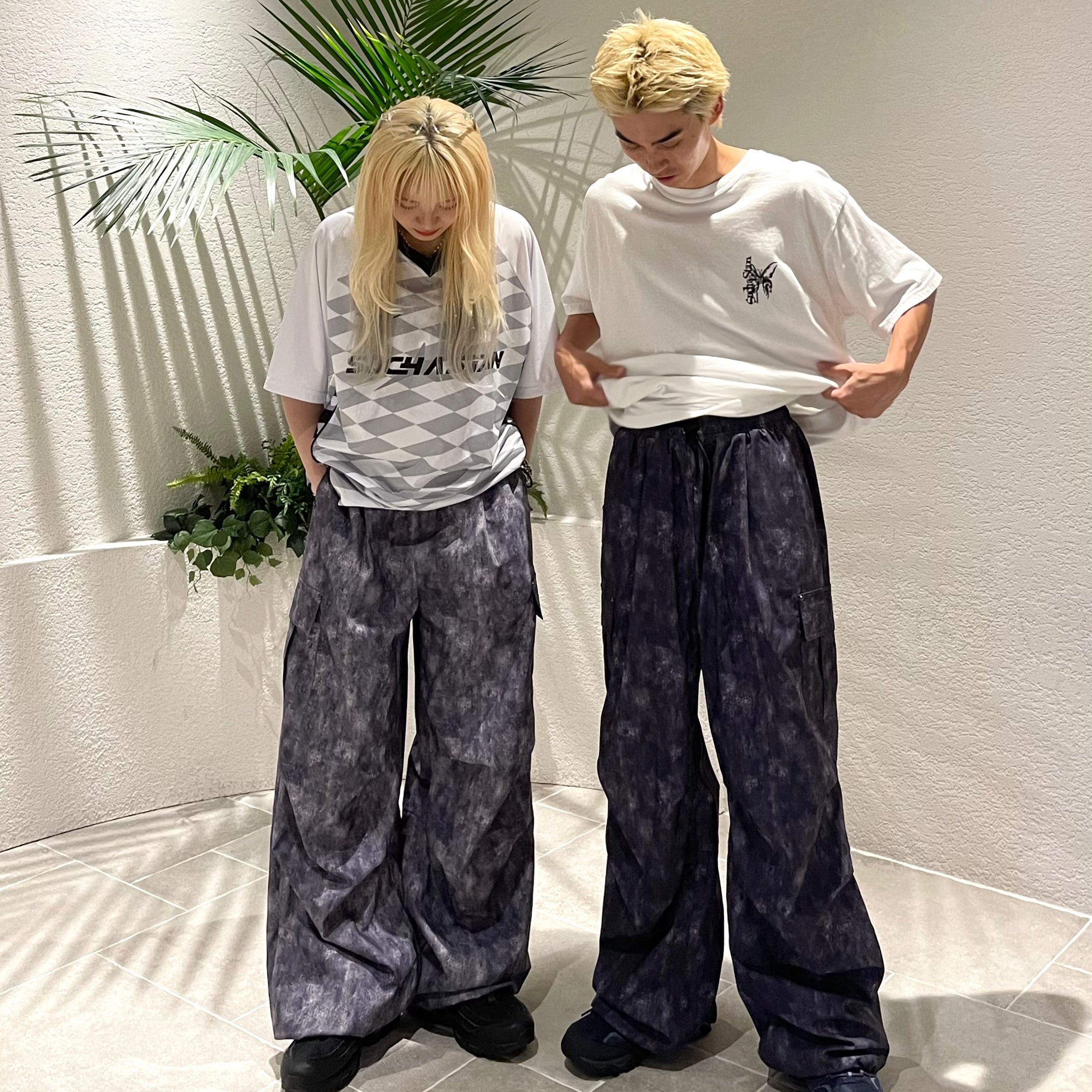 STAN Marble camo nylon pants