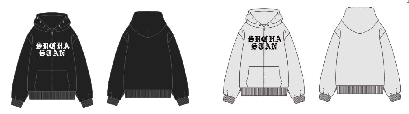 STAN patch work logo zip hoodie free